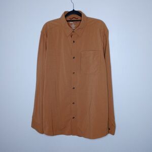 Swiss Tech burnt orange button down shirt size large